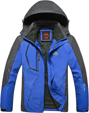 Mens Rain Jacket Waterproof with Hooded Windproof Jackets Hiking Coat Fall Lightweight Windbreaker Rainccoat for Men