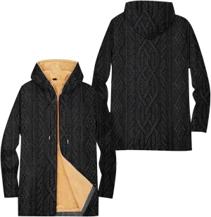 Mens Sherpa Hoodie Full-Zip Thermal Fleece Hooded Winter Thick Heavyweight Hoodies