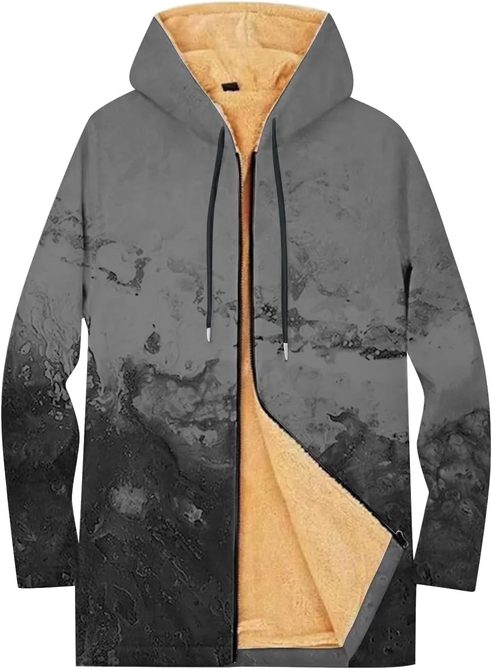Mens Sherpa Hoodie Full-Zip Thick Heavyweight Sweatshirt Warm Winter Fleece Hooded
