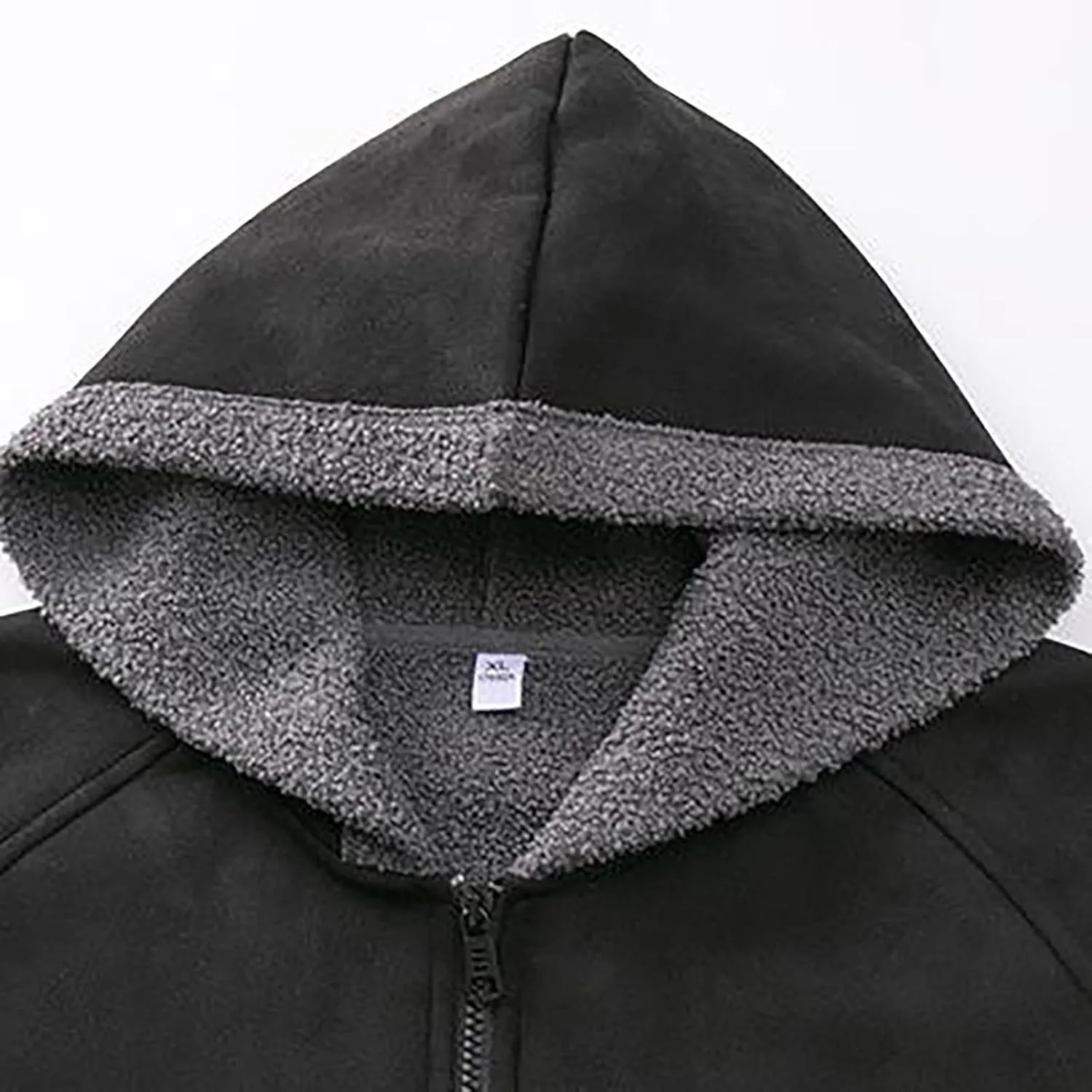 Men's Sherpa Hoodie Jacket Fleece Lined Zip Up Warm Hoodies Sweatshirt Winter Zipper Sweater Hooded Coat