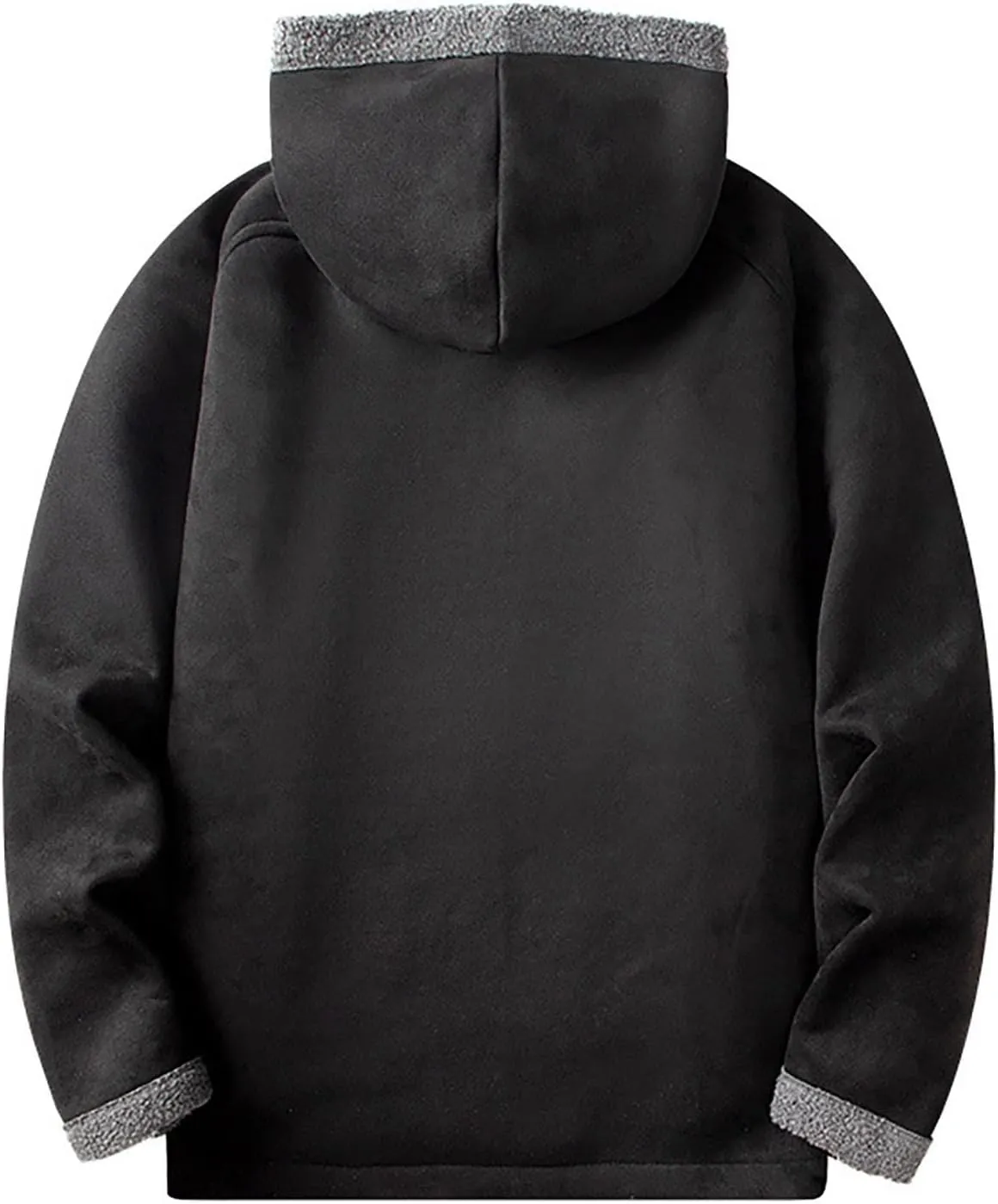 Men's Sherpa Hoodie Jacket Fleece Lined Zip Up Warm Hoodies Sweatshirt Winter Zipper Sweater Hooded Coat