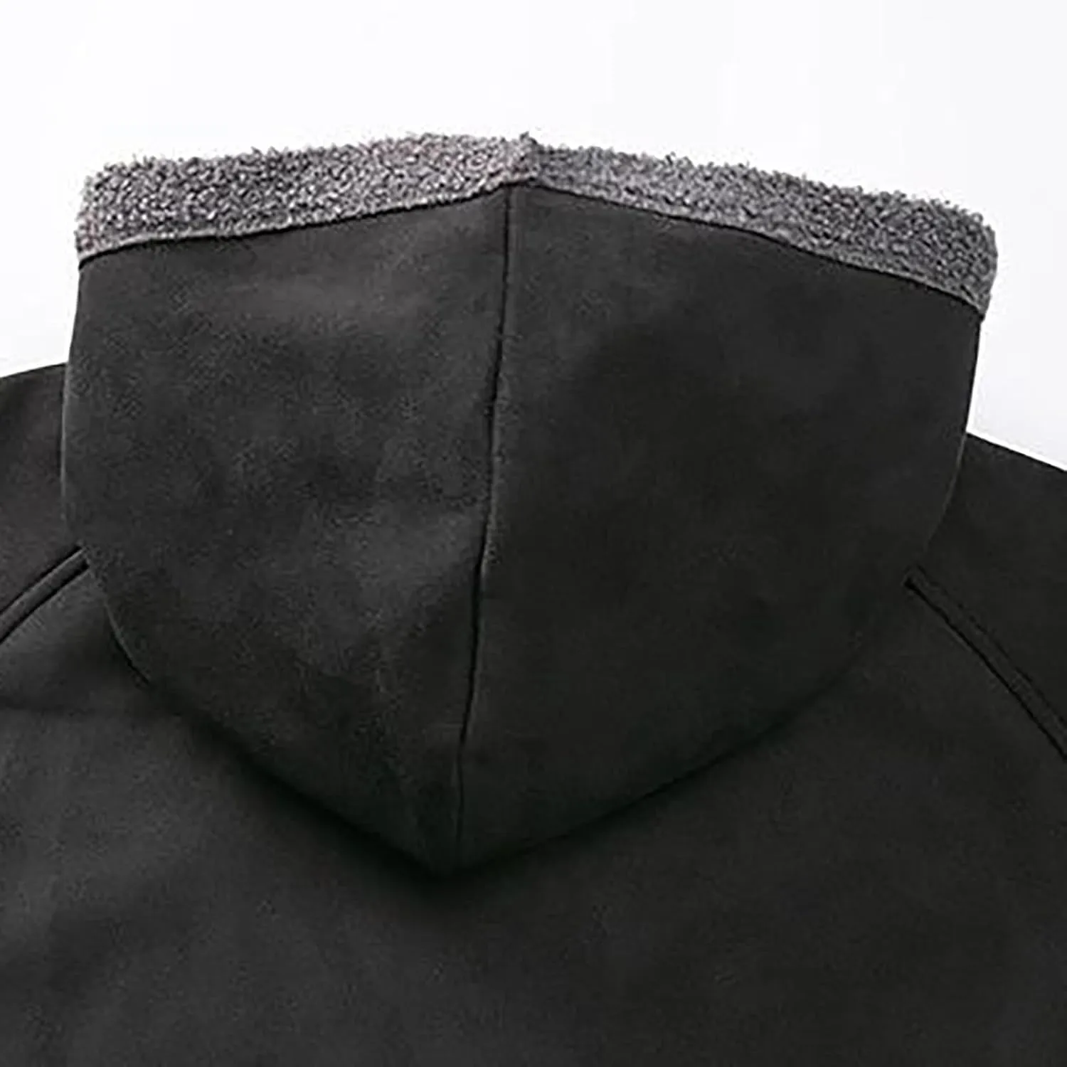 Men's Sherpa Hoodie Jacket Fleece Lined Zip Up Warm Hoodies Sweatshirt Winter Zipper Sweater Hooded Coat