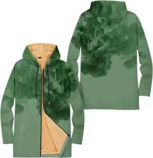 Mens Sherpa Lined Hoodie Full-Zip Winter Warm Hooded Heavyweight Thermal Fleece Sweatshirt