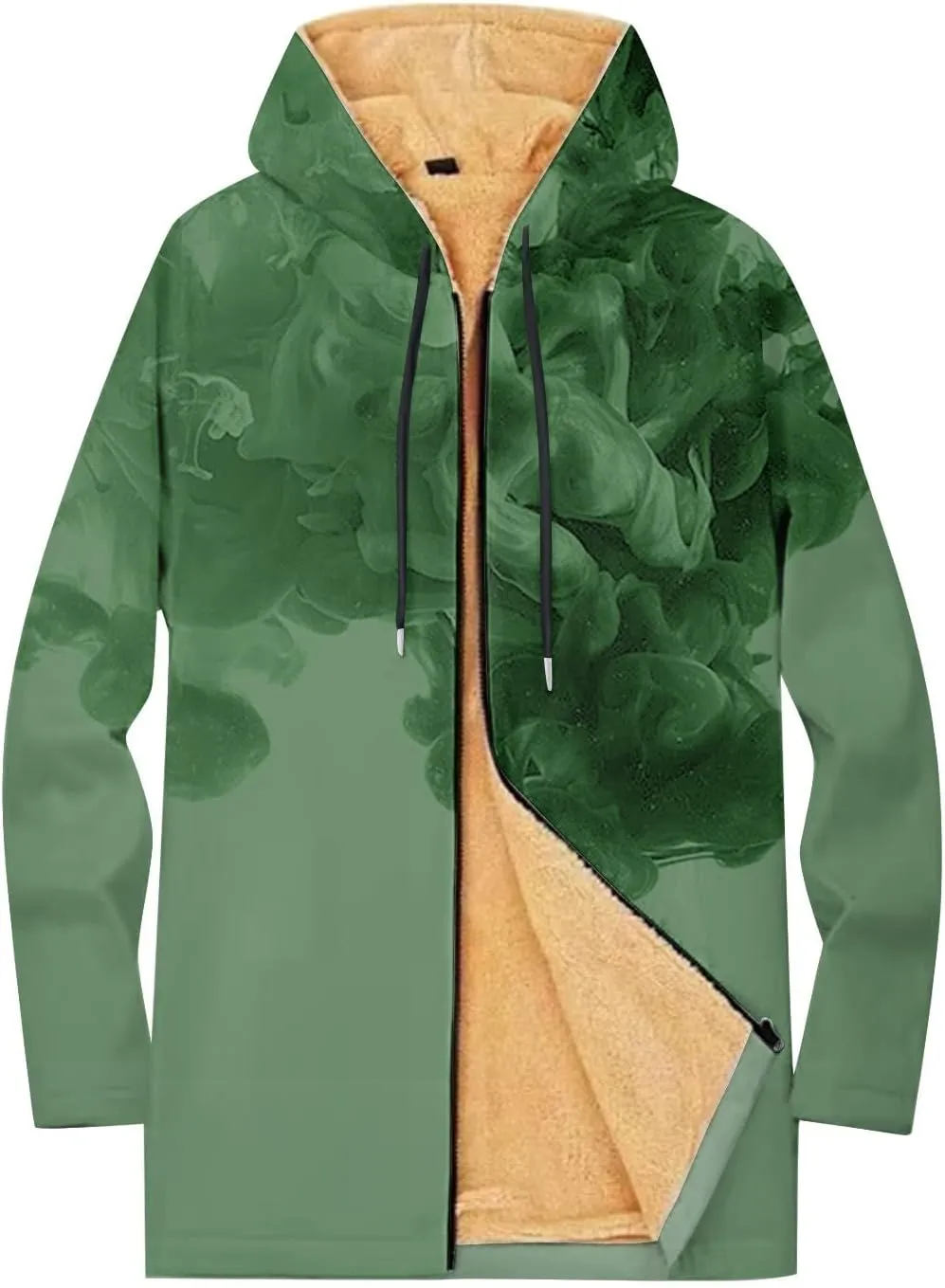 Mens Sherpa Lined Hoodie Full-Zip Winter Warm Hooded Heavyweight Thermal Fleece Sweatshirt
