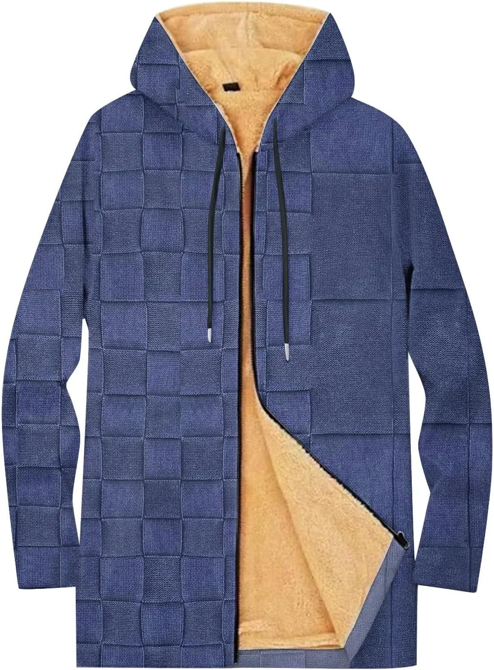 Mens Sherpa Lined Hoodie Zip Up Warm Heavyweight Hoodies Fleece Winter Thick Sweatshirt