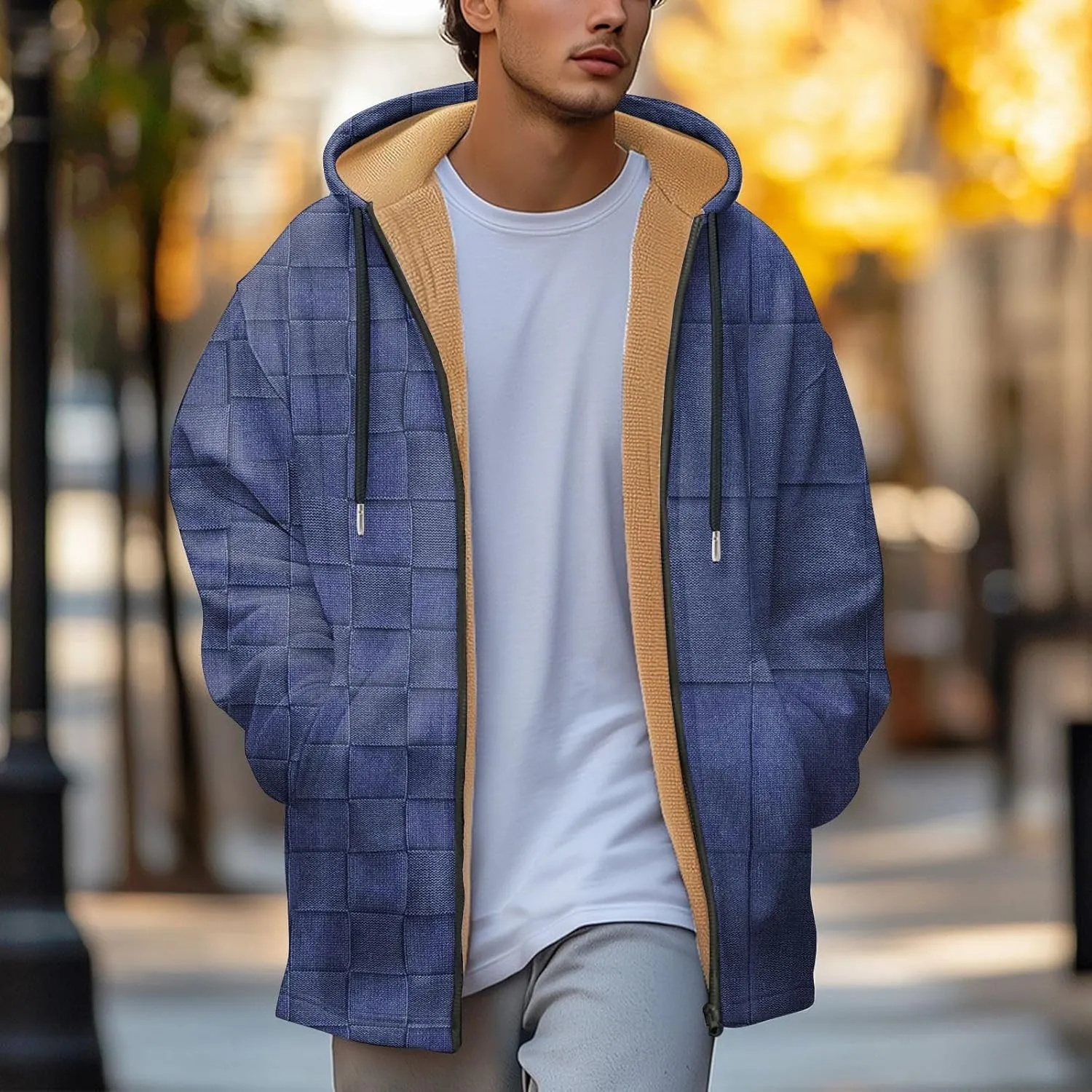 Mens Sherpa Lined Hoodie Zip Up Warm Heavyweight Hoodies Fleece Winter Thick Sweatshirt