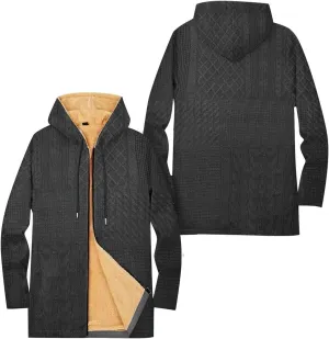Mens Sherpa Lined Hoodie Zip Up Warm Heavyweight Hoodies Fleece Winter Thick Sweatshirt