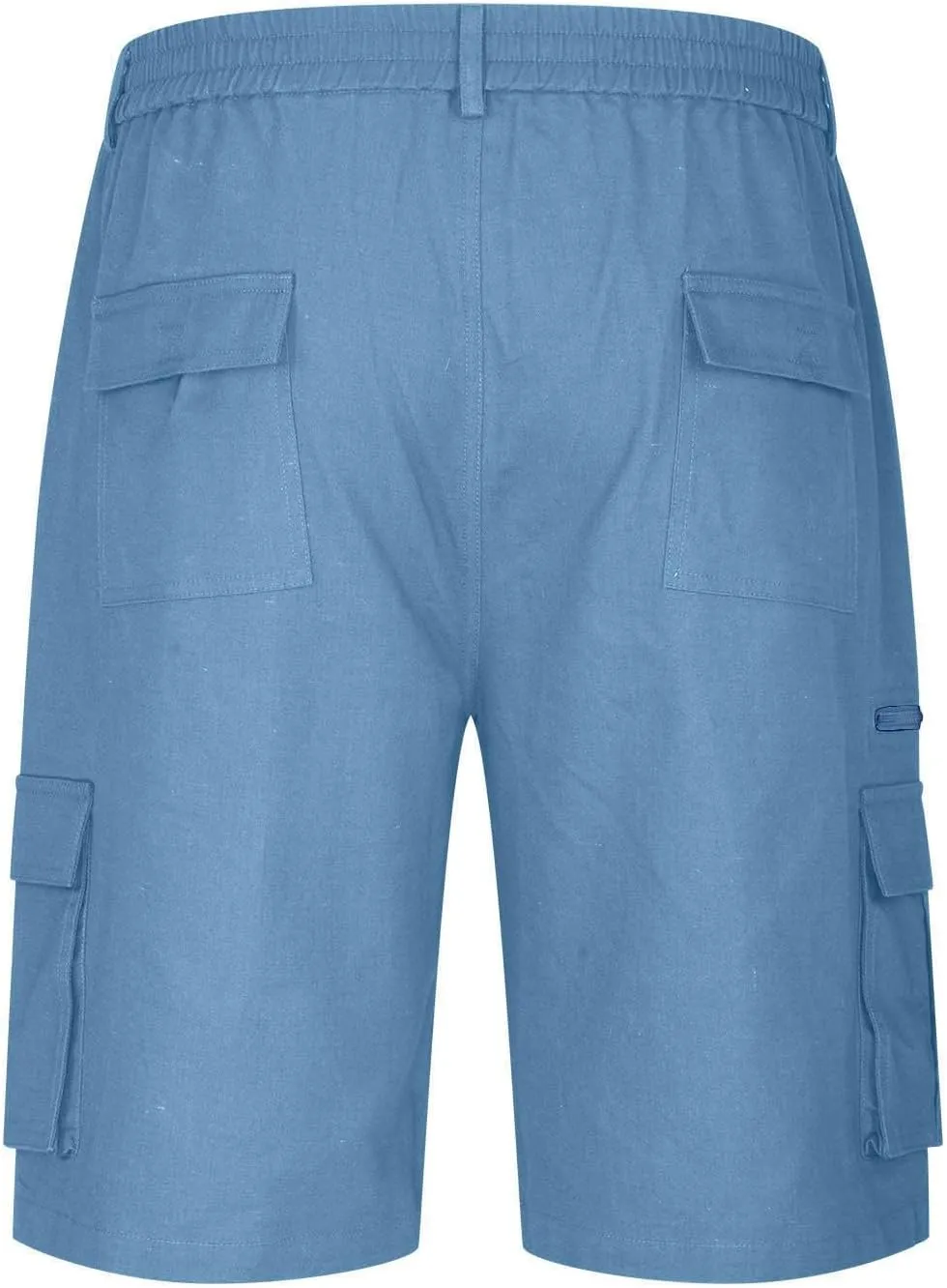 Mens Shorts Cargo Elastic Waist Bermuda Shorts Summer Casual Loose Multi Pockets Workout Shorts Outdoor Jogger Shorts
