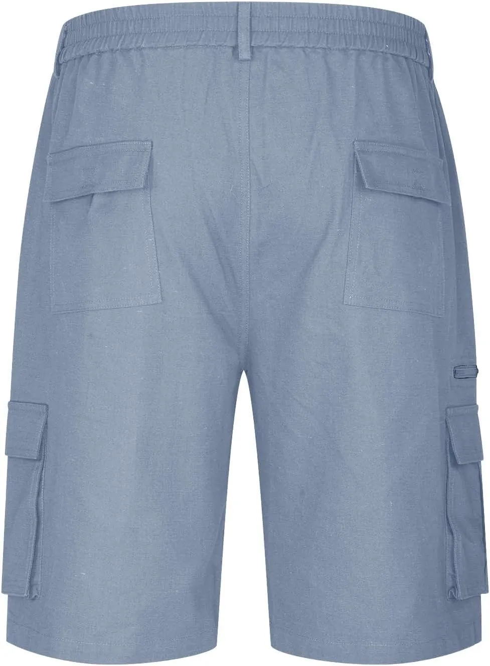 Mens Shorts Cargo Elastic Waist Bermuda Shorts Summer Casual Loose Multi Pockets Workout Shorts Outdoor Jogger Shorts