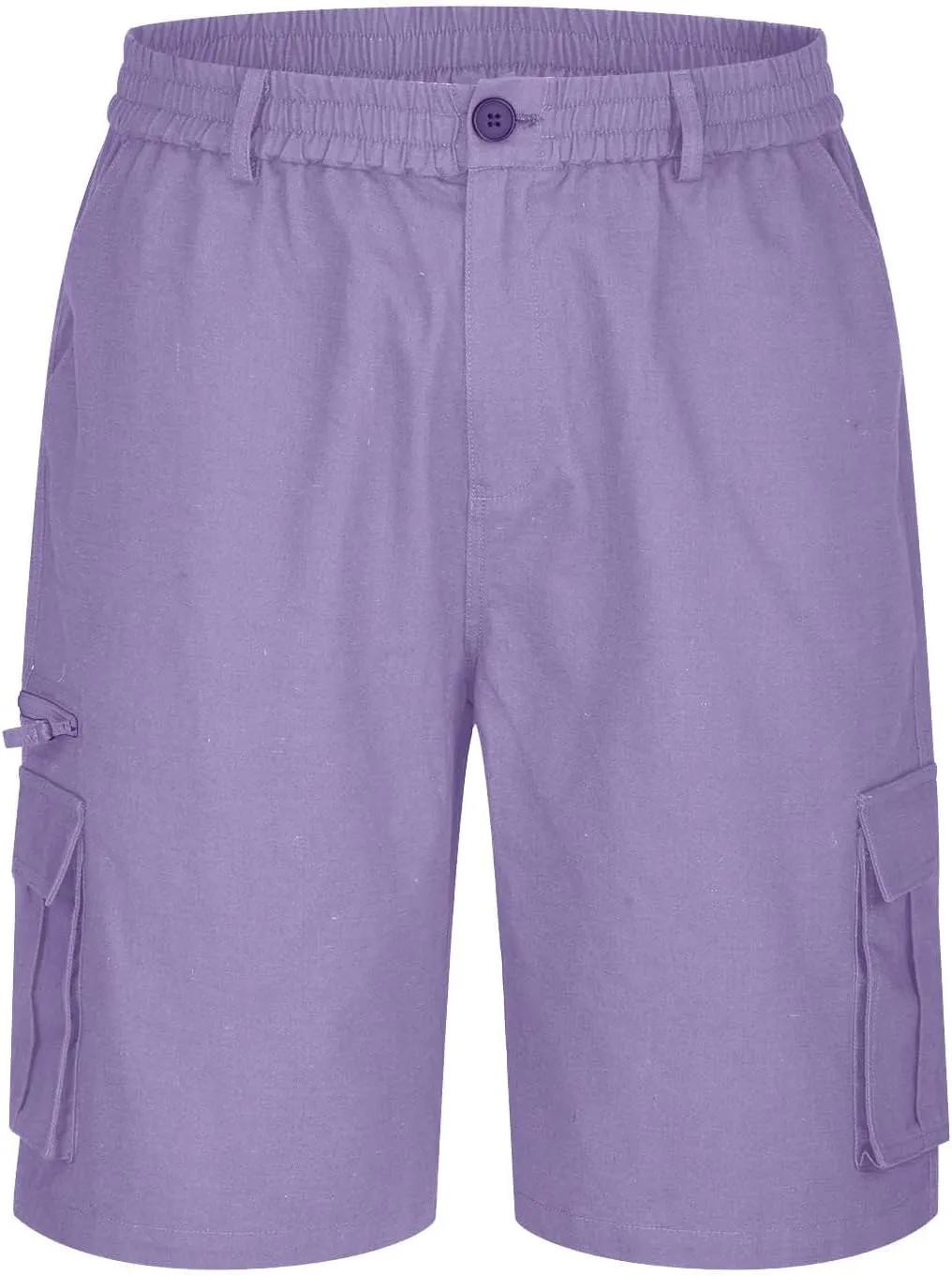 Mens Shorts Cargo Elastic Waist Bermuda Shorts Summer Casual Loose Multi Pockets Workout Shorts Outdoor Jogger Shorts