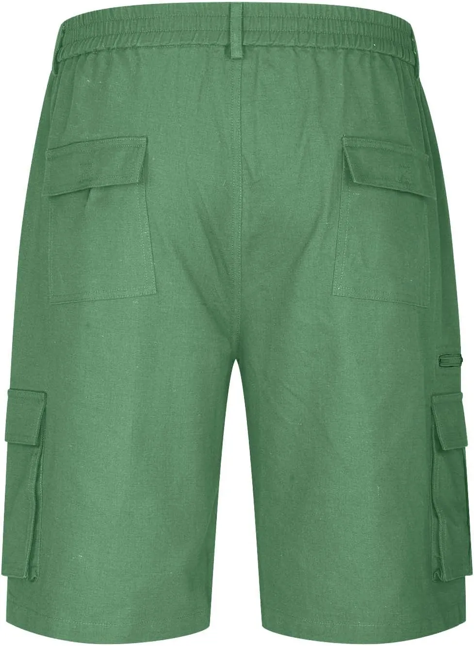 Mens Shorts Cargo Elastic Waist Bermuda Shorts Summer Casual Loose Multi Pockets Workout Shorts Outdoor Jogger Shorts