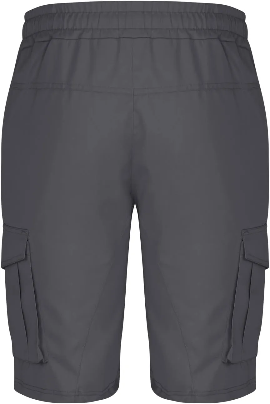 Mens Shorts Cargo Twill Cotton Shorts Relaxed Fit Men Running Hiking Shorts Casual Shorts Elastic Waist Multic-Pocket