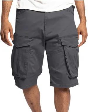 Mens Shorts Cargo Twill Cotton Shorts Relaxed Fit Men Running Hiking Shorts Casual Shorts Elastic Waist Multic-Pocket