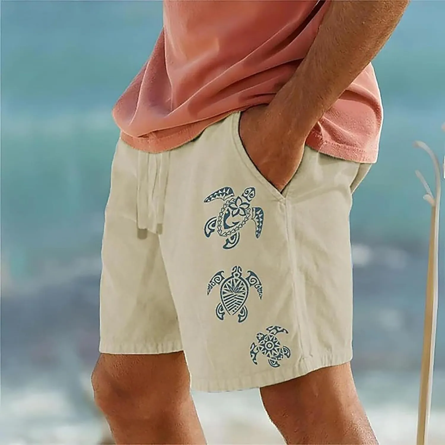 Mens Shorts Casual Work Shorts Fashion Slim Five Minute Pants Beach Shorts Men's Cotton Blend Shorts Mens Chino Gym