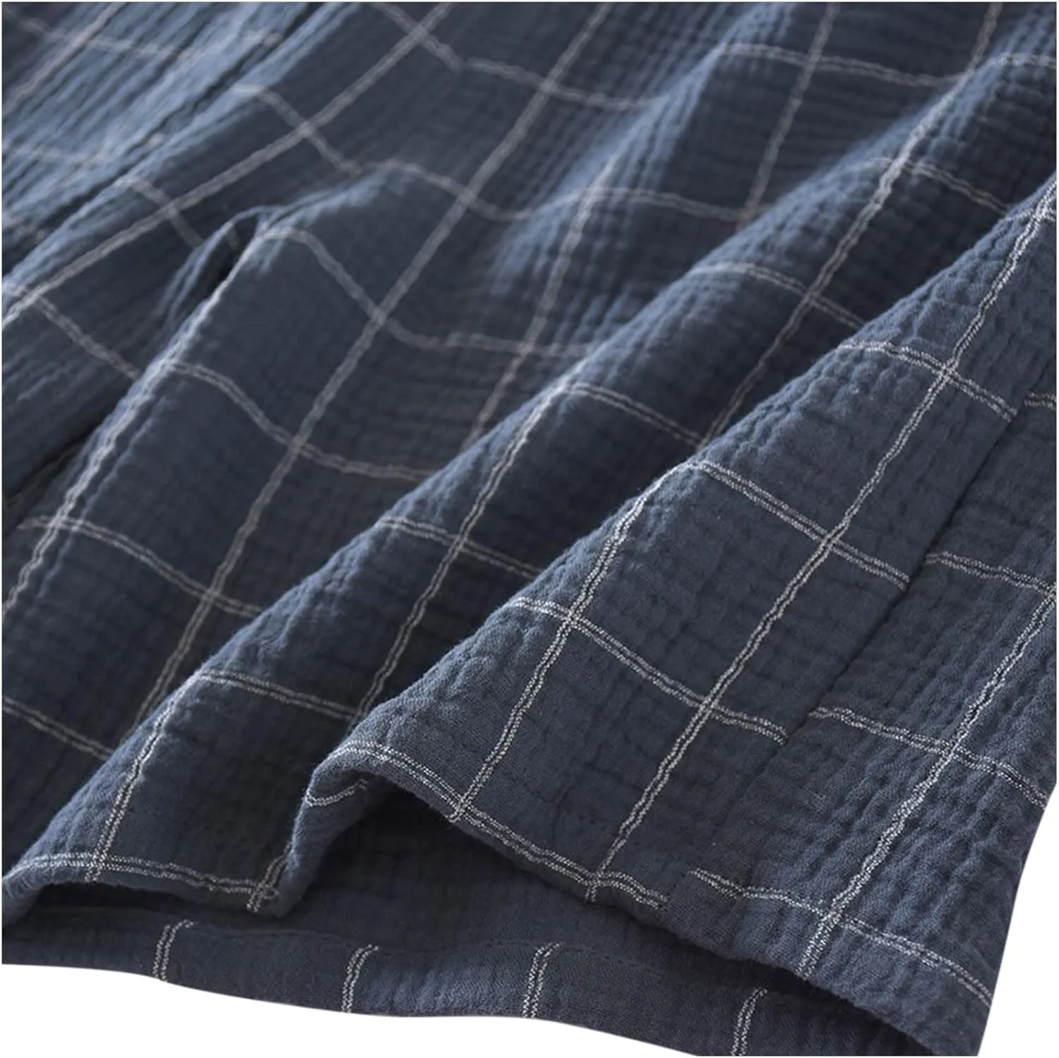 Men's Sleepwear Shorts Cotton Plaid Casual Shorts Pajama Bottom Lounge Short with Pockets Elastic Waist Sleep Shorts