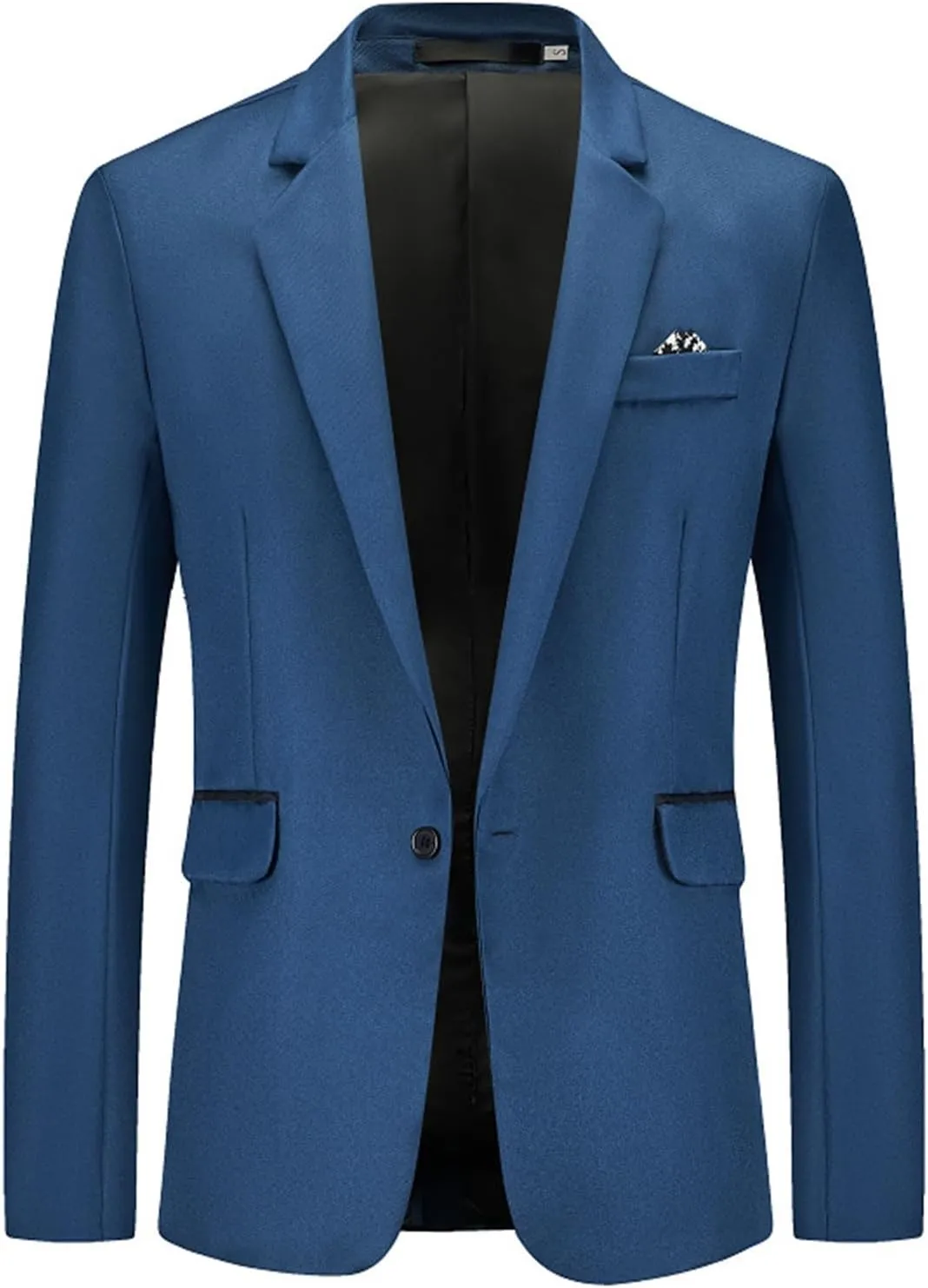 Mens Slim Fit Blazer Jacket Business Casual Party Wedding Workwear One Button Notched Lapel Suit Jacket Sports Coat