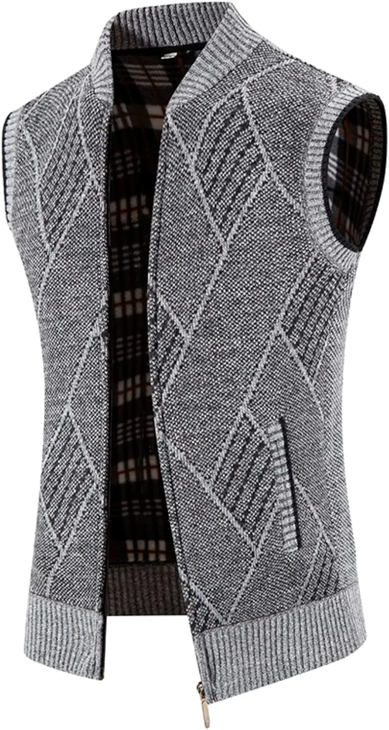 Men's Slim Fit Jackets Vest, 2022 New Mens Zipper Sleeveless Knit Sweater Cardigan Coat Outdoor Casual Warm Vests