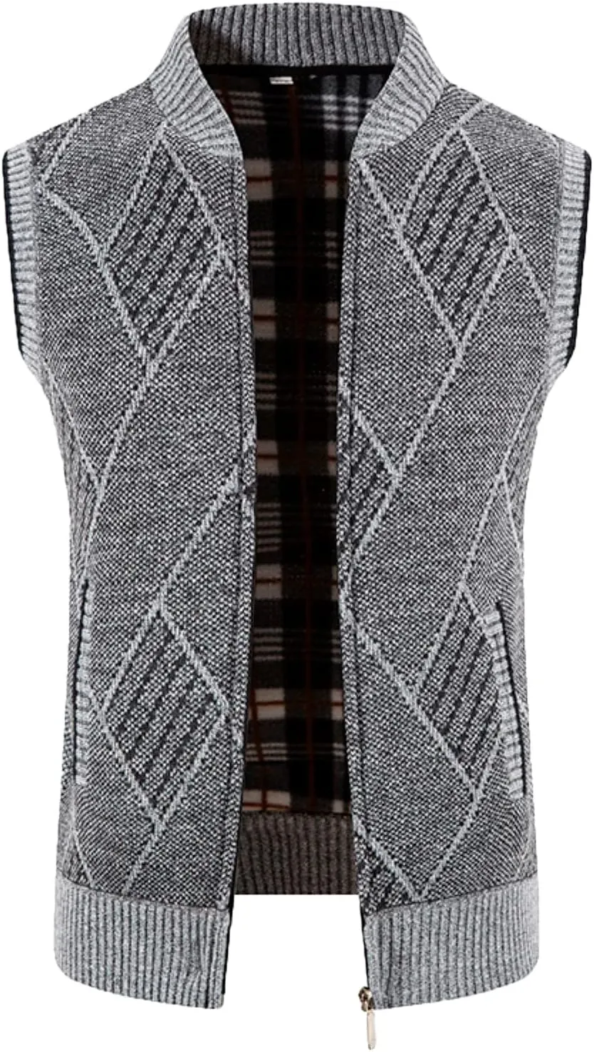 Men's Slim Fit Jackets Vest, 2022 New Mens Zipper Sleeveless Knit Sweater Cardigan Coat Outdoor Casual Warm Vests