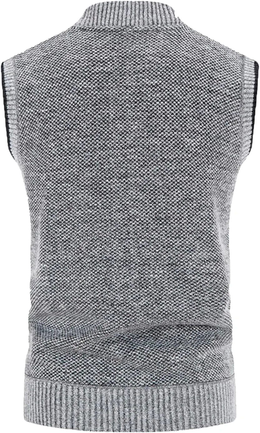 Men's Slim Fit Jackets Vest, 2022 New Mens Zipper Sleeveless Knit Sweater Cardigan Coat Outdoor Casual Warm Vests