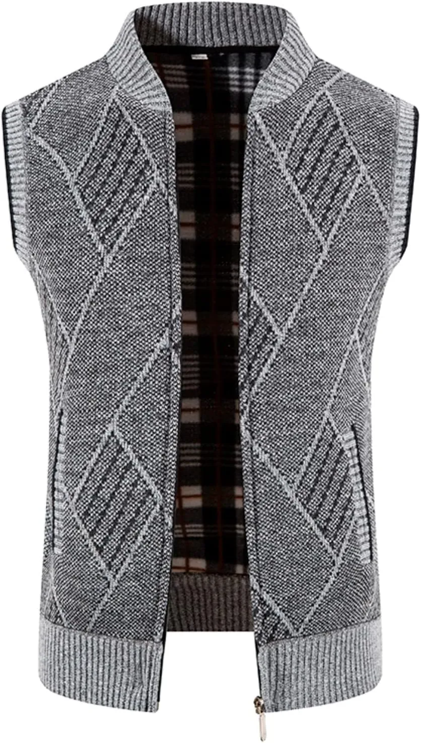 Men's Slim Fit Jackets Vest, 2022 New Mens Zipper Sleeveless Knit Sweater Cardigan Coat Outdoor Casual Warm Vests