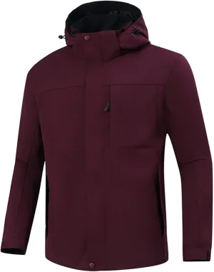 Men's Softshell Military Rain Jacket With Hood Waterproof Windbreaker Plus Size Outdoor Lightweight Raincoat Outwear