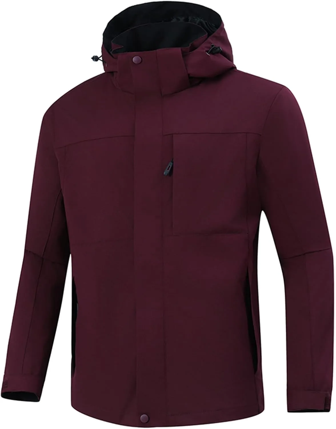 Men's Softshell Military Rain Jacket With Hood Waterproof Windbreaker Plus Size Outdoor Lightweight Raincoat Outwear