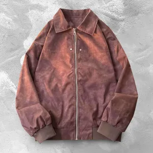 Mens Suede Leather Bomber Jackets Teen Boys Motorcycle Biker Zip Up Baseball Faux Leahter Lapel Collar Trucker Jacket