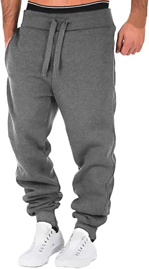 Mens Sweatpants Joggers Pants Man Sherpa Fleece Lined Sweatpants Thicken Active Jogging Workout Trousers Casual Cargo