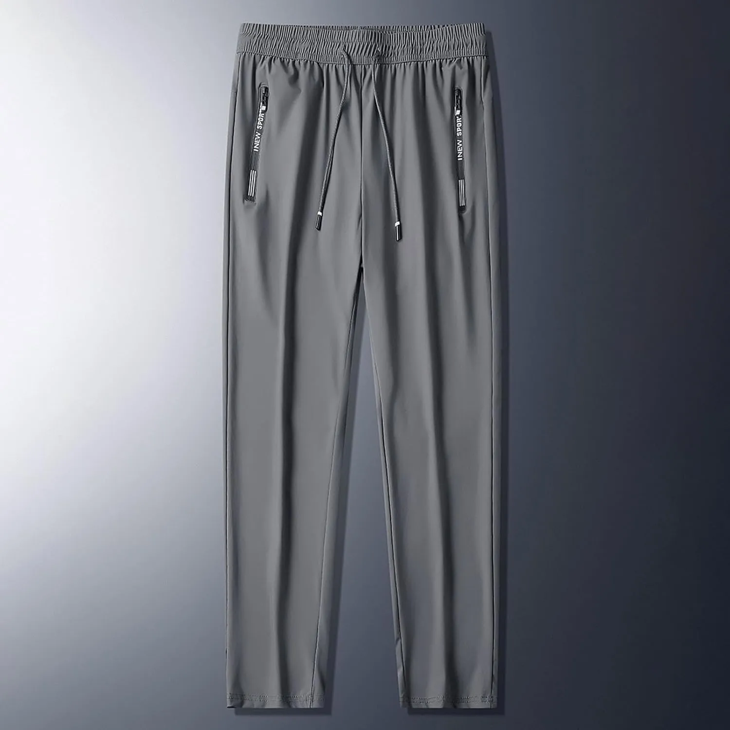 Mens Sweatpants Open Bottom Solid Plus Size Workout Pants Casual Baggy Drawstring Elastic Waist Trousers with Pockets