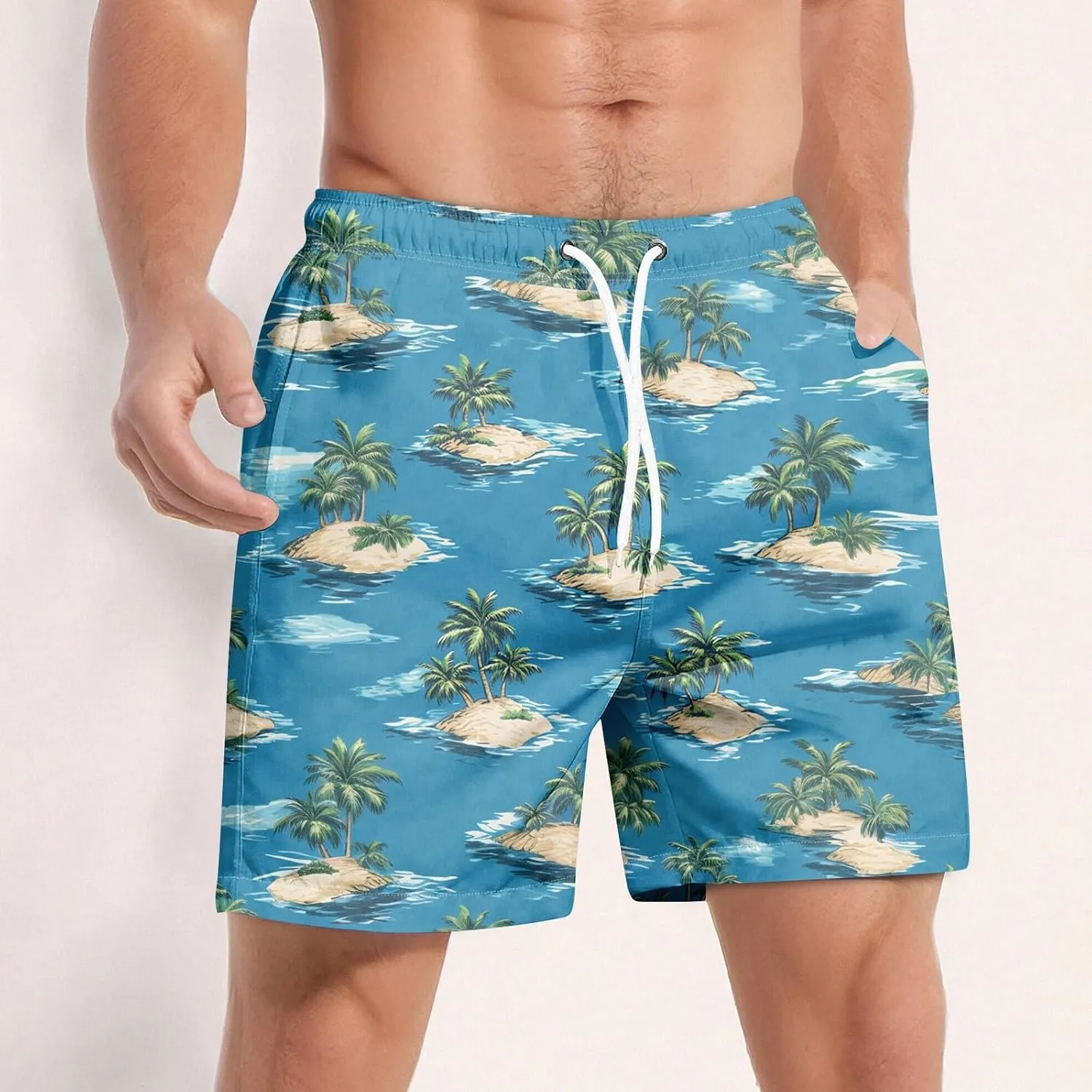 Men's Swim Trunks Quick Dry Beach Swim Shorts Stretch Board Shorts Swimsuit with Pockets