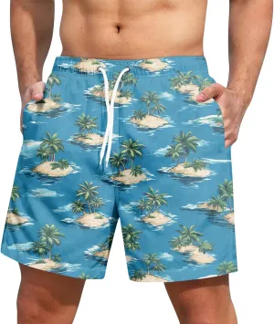 Men's Swim Trunks Quick Dry Beach Swim Shorts Stretch Board Shorts Swimsuit with Pockets