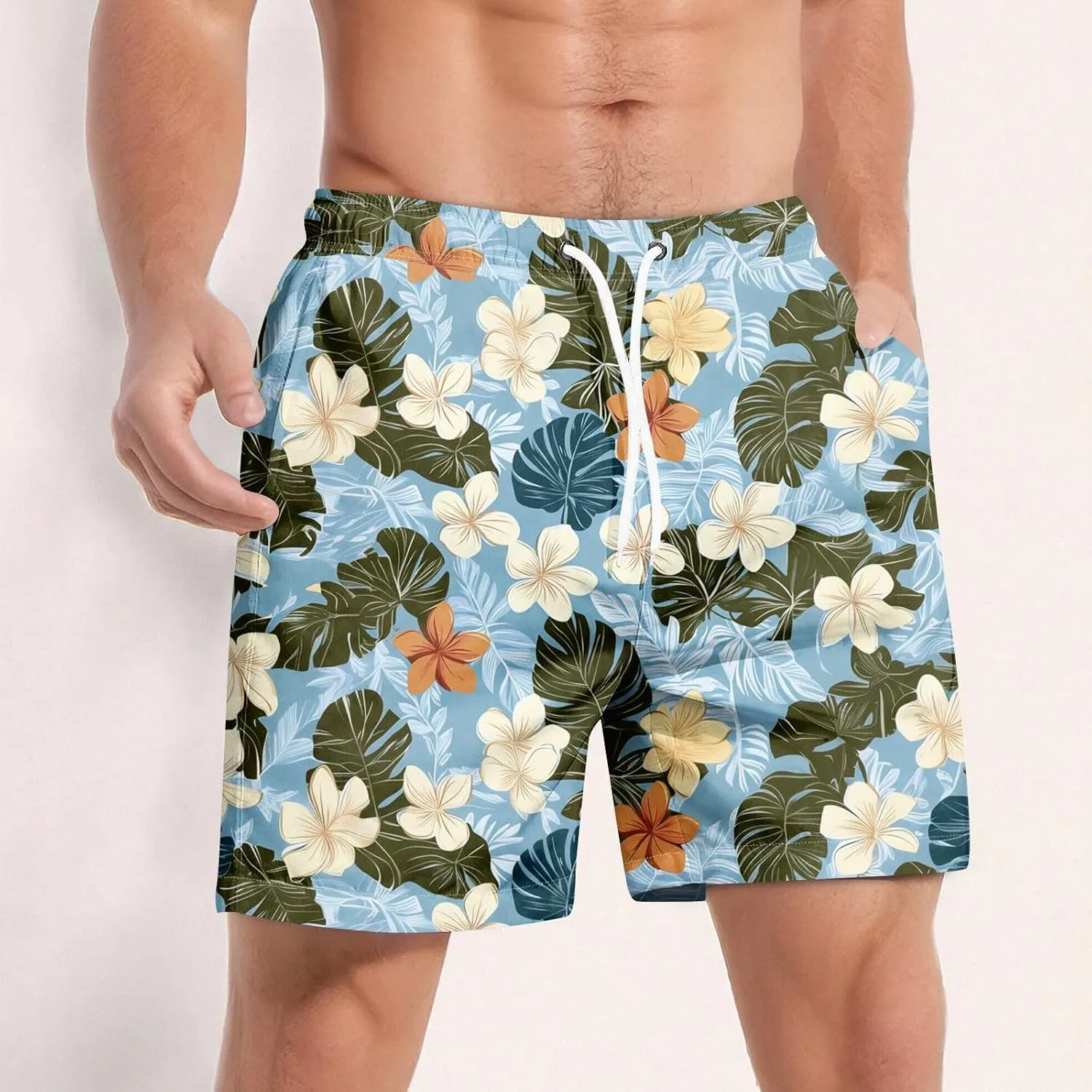 Men's Swim Trunks Quick Dry Beach Swim Shorts Stretch Board Shorts Swimsuit with Pockets