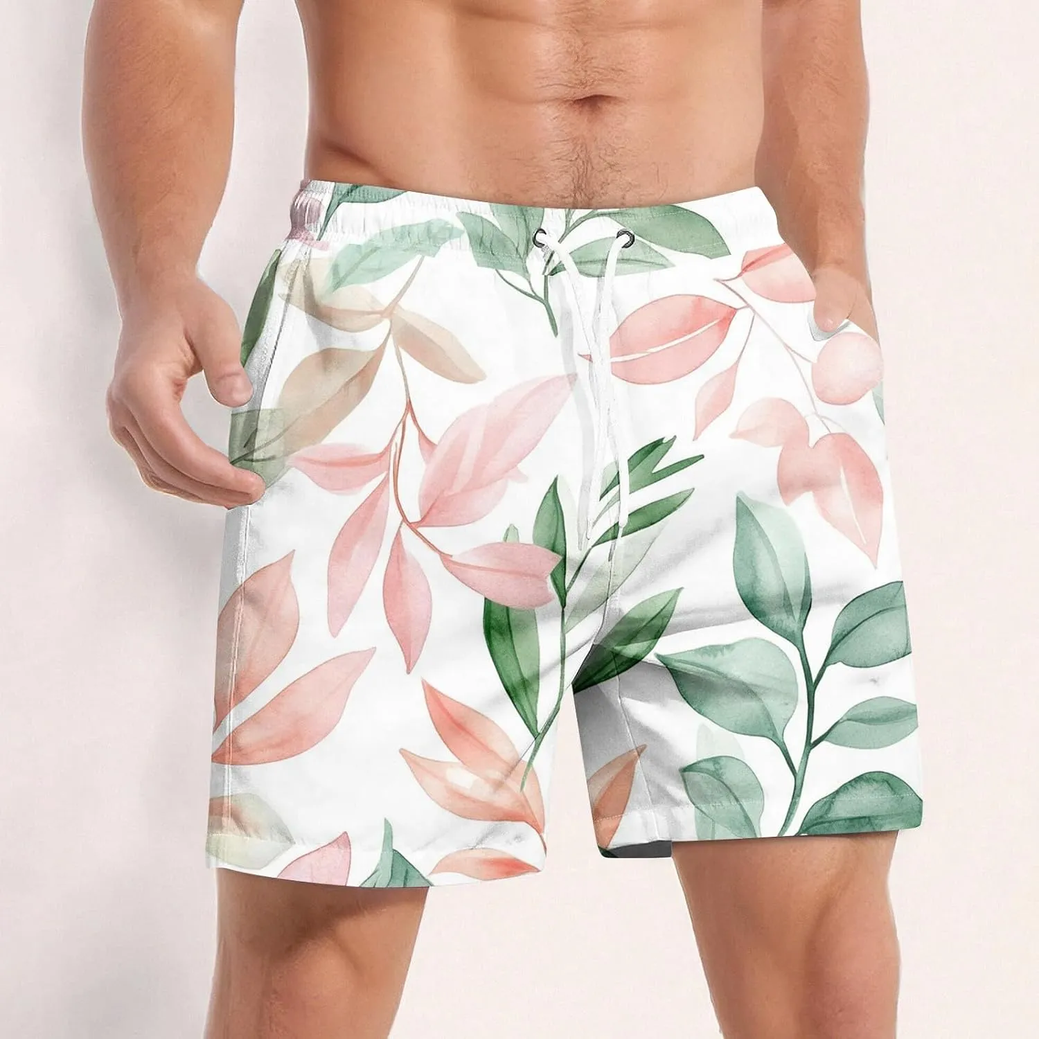 Men's Swim Trunks Quick Dry Beach Swim Shorts Stretch Board Shorts Swimwear with Pockets