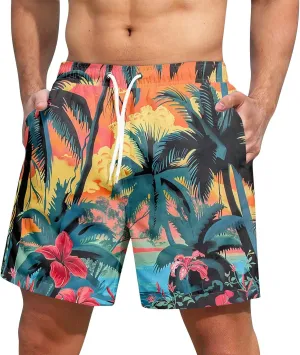 Men's Swim Trunks Quick Dry Beach Swim Shorts Stretch Board Shorts Swimwear with Pockets