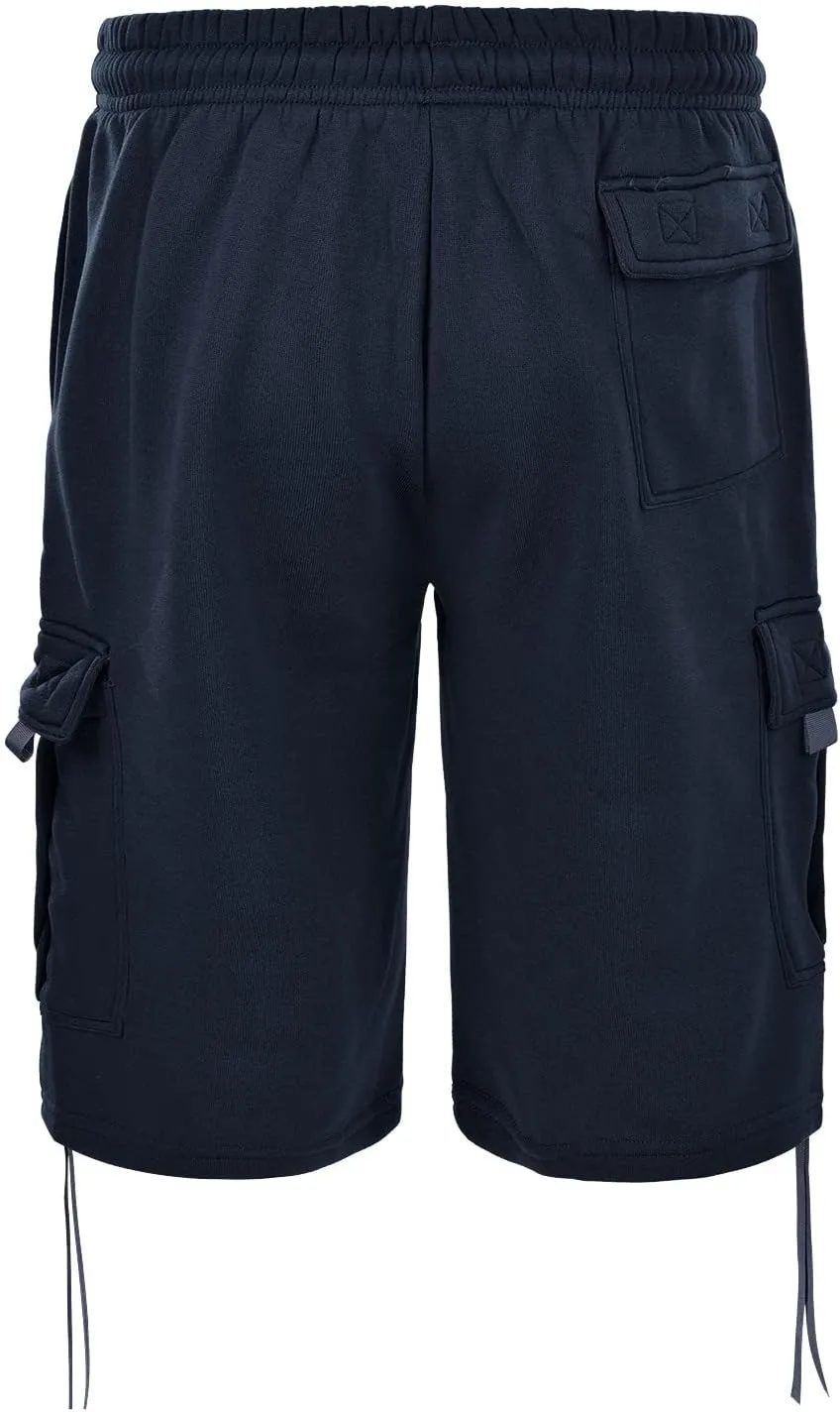 Mens Tactical Cargo Long Shorts 3/4 Casual Hiking Capri Pants Below Knee Length Multi Pocket Athletic Running Shorts