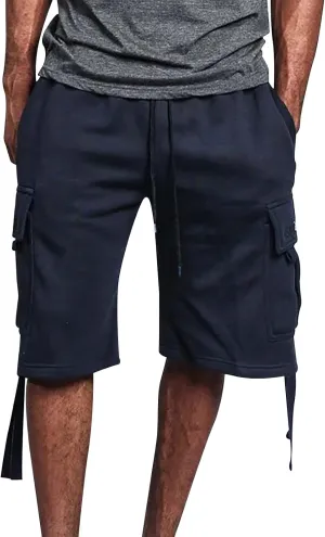 Mens Tactical Cargo Long Shorts 3/4 Casual Hiking Capri Pants Below Knee Length Multi Pocket Athletic Running Shorts