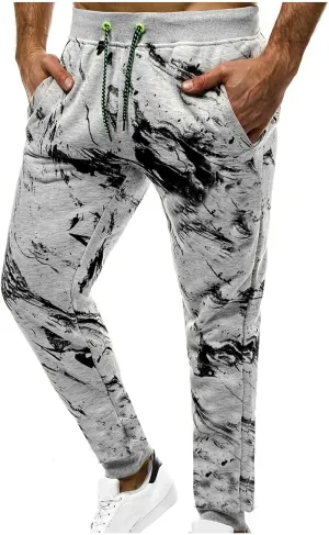 Men's Tie-Dye Sweatpants Drawstring Elastic Waist Casual Tapered Trousers Fashion Streetwear Joggers with Pockets