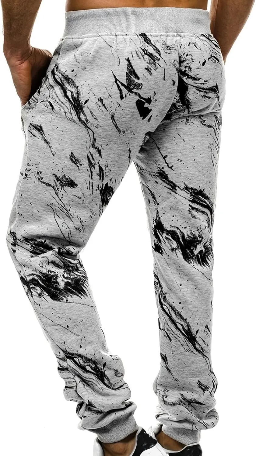 Men's Tie-Dye Sweatpants Drawstring Elastic Waist Casual Tapered Trousers Fashion Streetwear Joggers with Pockets