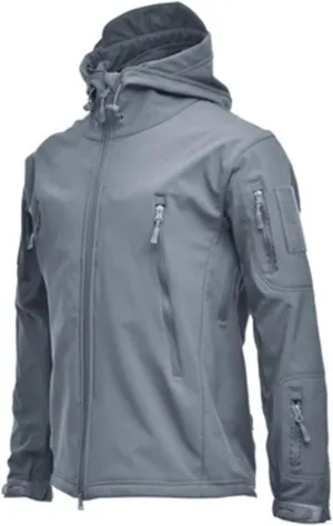 Men's Waterproof Rain Jacket 2024 Fall Winter Fleece Hooded Raincoat Outdoor Hiking Windbreake Jacket With Pockets