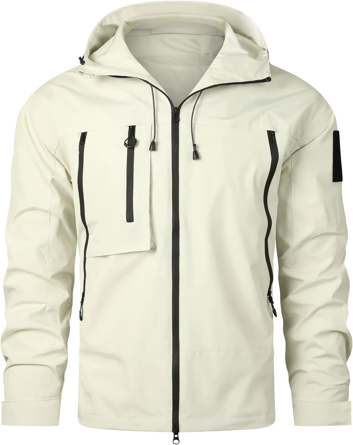 Men's Waterproof Rain Jacket Lightweight Hooded Raincoat Outdoor Hiking Windbreaker 2024 Spring & Fall Rain Coats