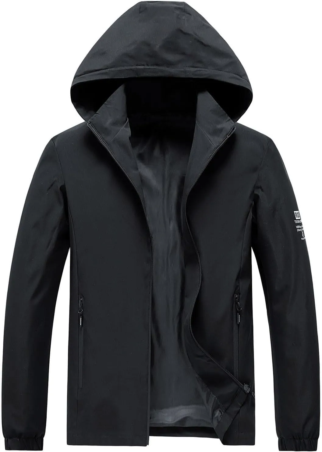 Mens Waterproof Rain Jacket Outdoor Lightweight Hooded Raincoat for Hiking Travel Mens Winter Jacket