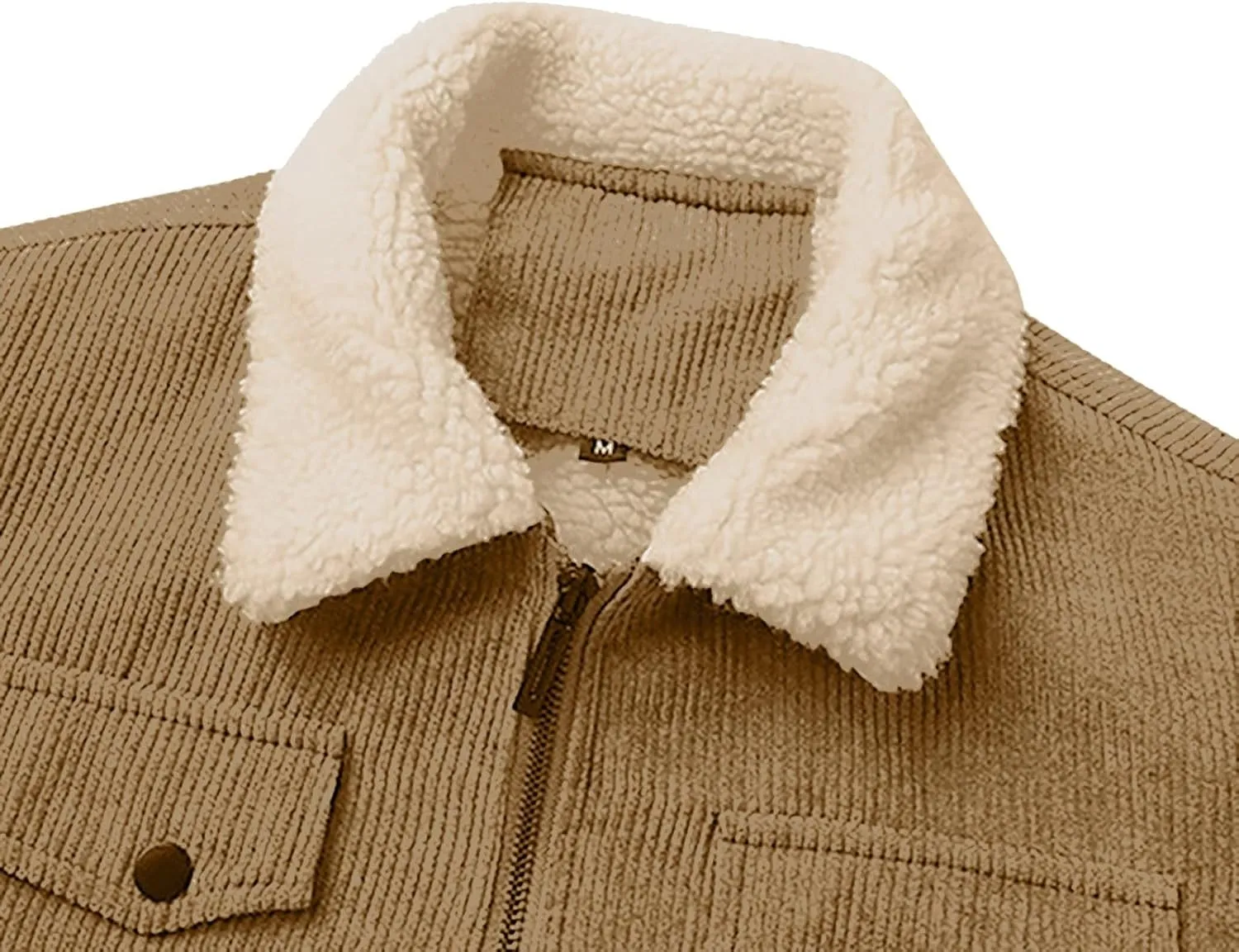 Men's Winter Coat Solid Color Casual Cardigan Jacket Padded Thickened Hoodless Top Long Sleeve Warm Zipper Jacket