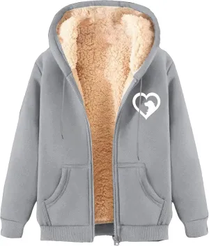 Mens Winter Jacket Sherpa Warm Coats Fleece Zipper Hoodie Big and Tall Heavyweight Fall Outfits With Pockets