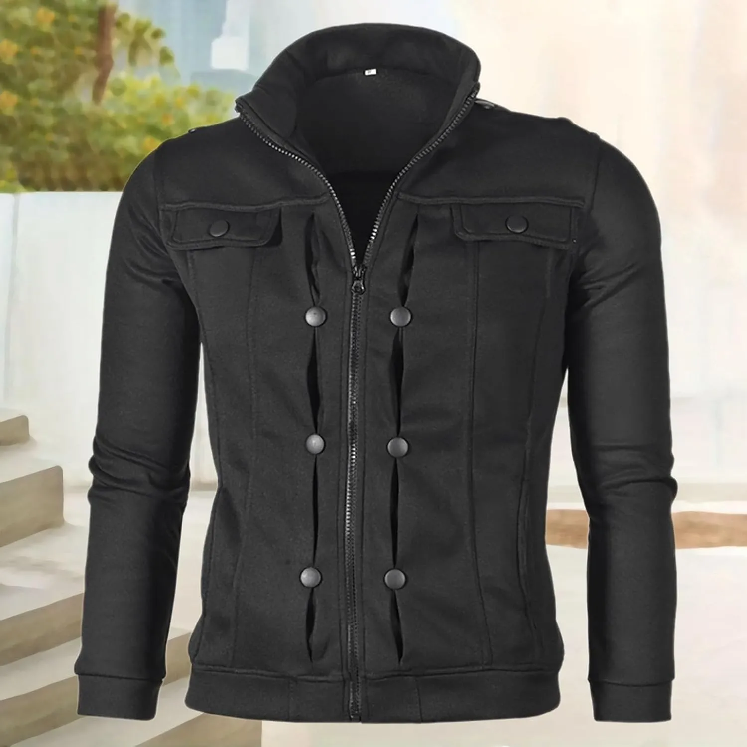 Men's Winter Jacket Thick Light Lightweight Comfortable Leisure Jacket Fleece Slim Fit Solid Color Coats Stylish Jackets