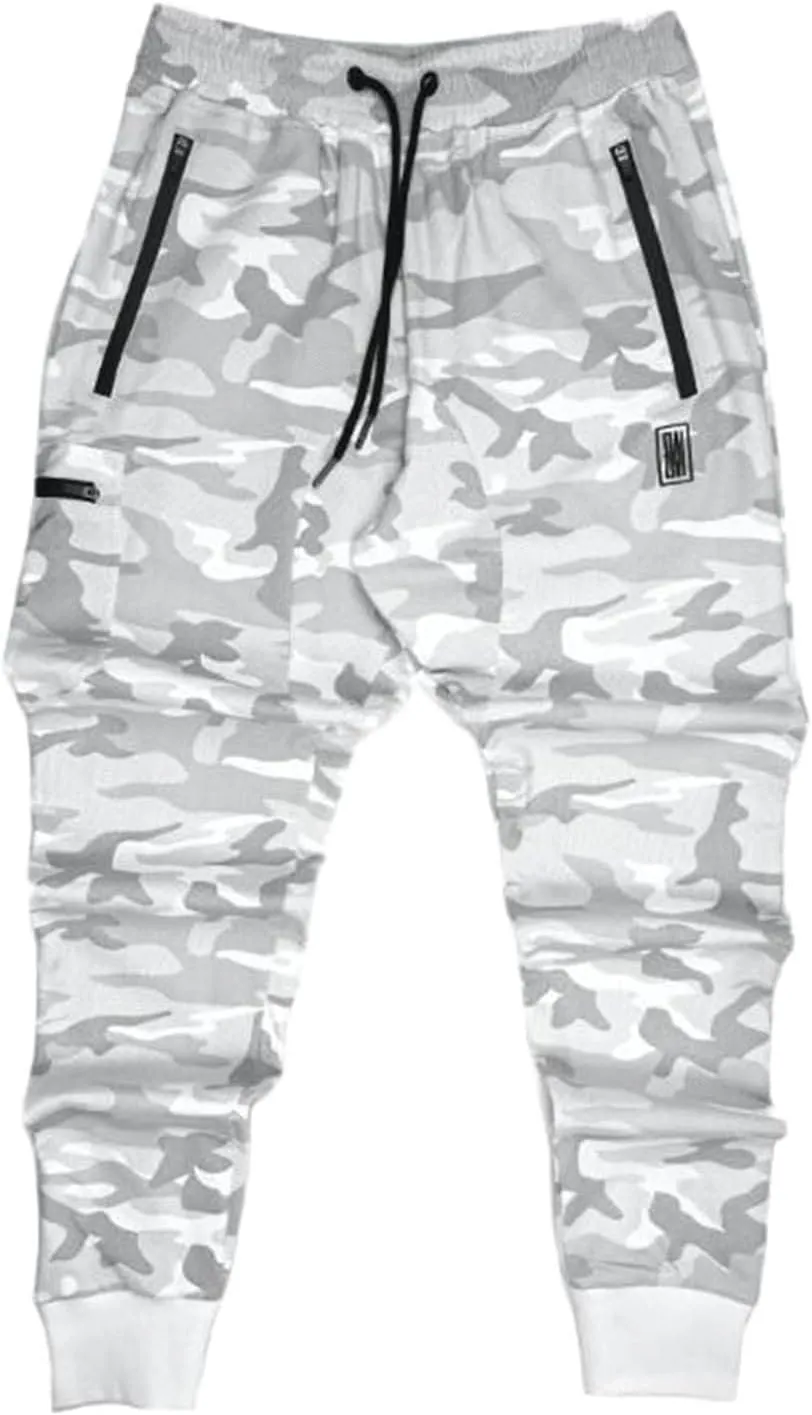 Mens Workout Cargo Sweatpants Athletic Joggers Pants Outdoor Casual Trousers Mens Drawstring Pants Stretch Elastic