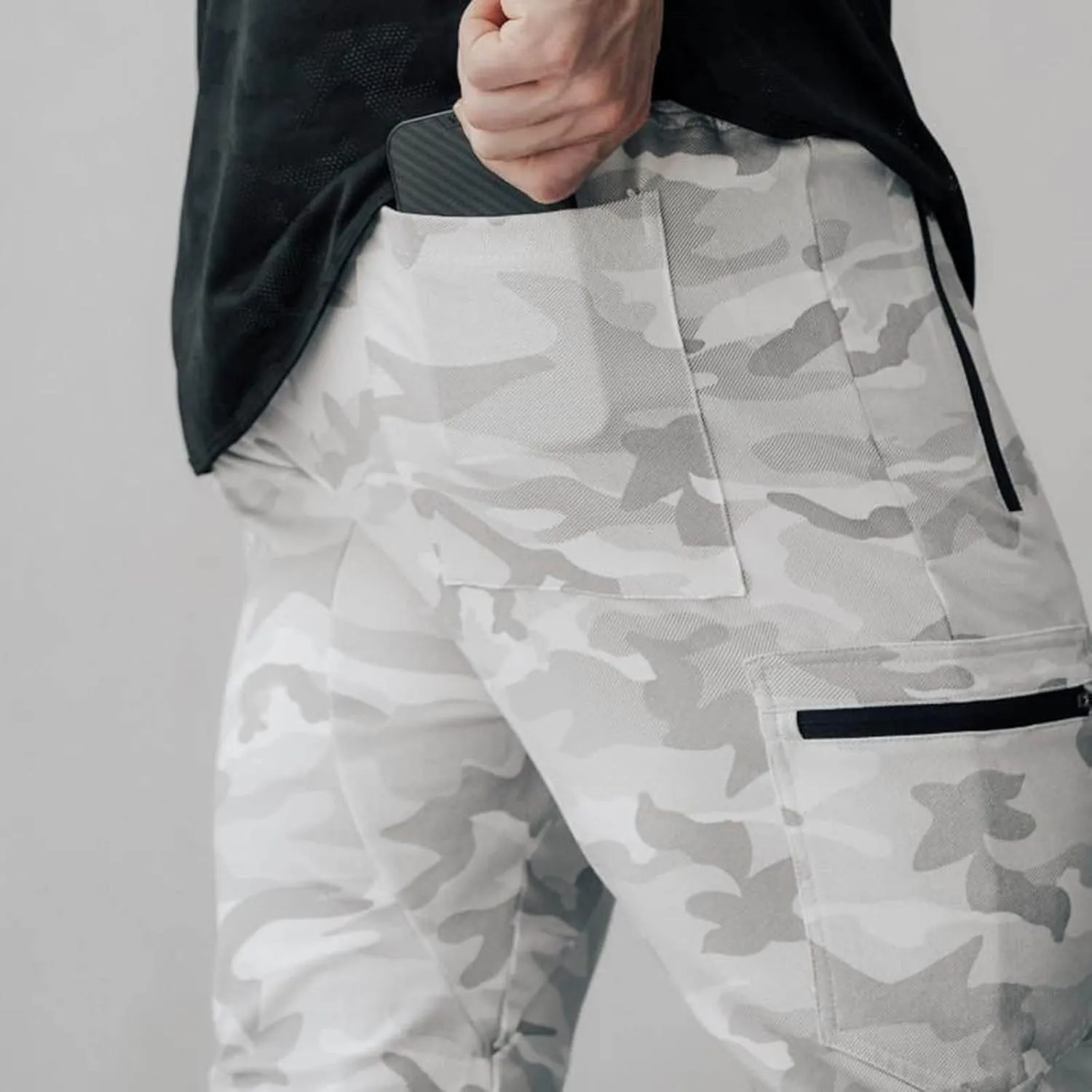 Mens Workout Cargo Sweatpants Athletic Joggers Pants Outdoor Casual Trousers Mens Drawstring Pants Stretch Elastic