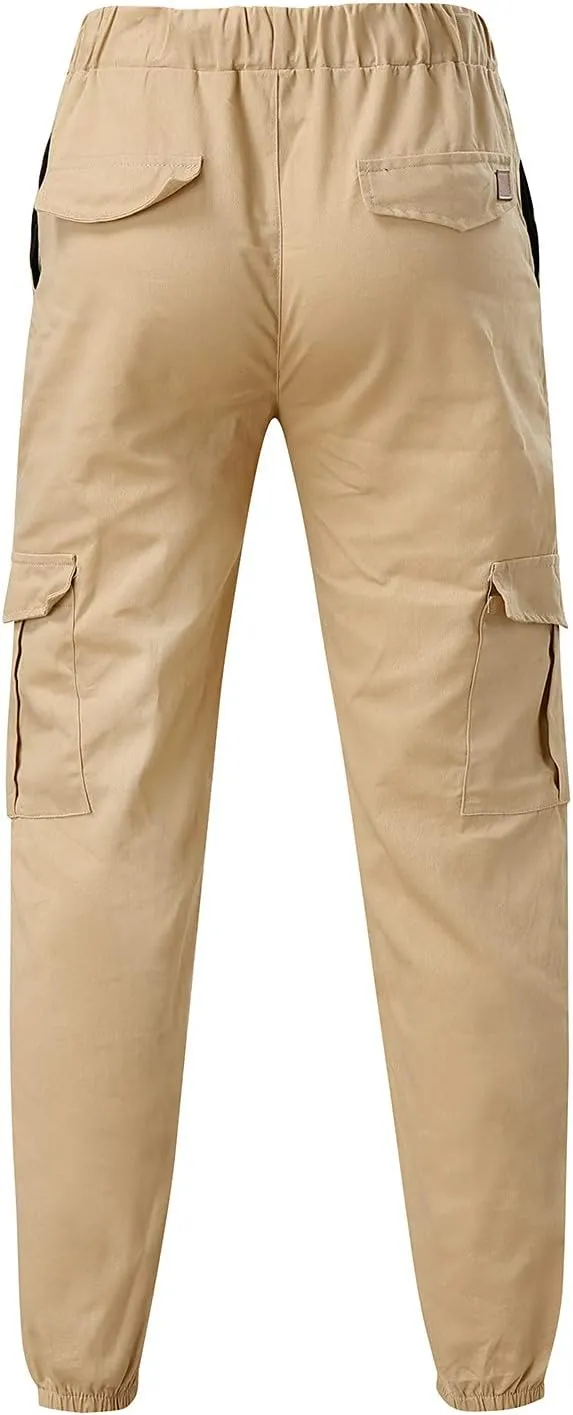 Mens Workout Cargo Sweatpants Mens Cargo Pants Casual Drawstring Athletic Jogger Sports Outdoor Trousers Mens Active