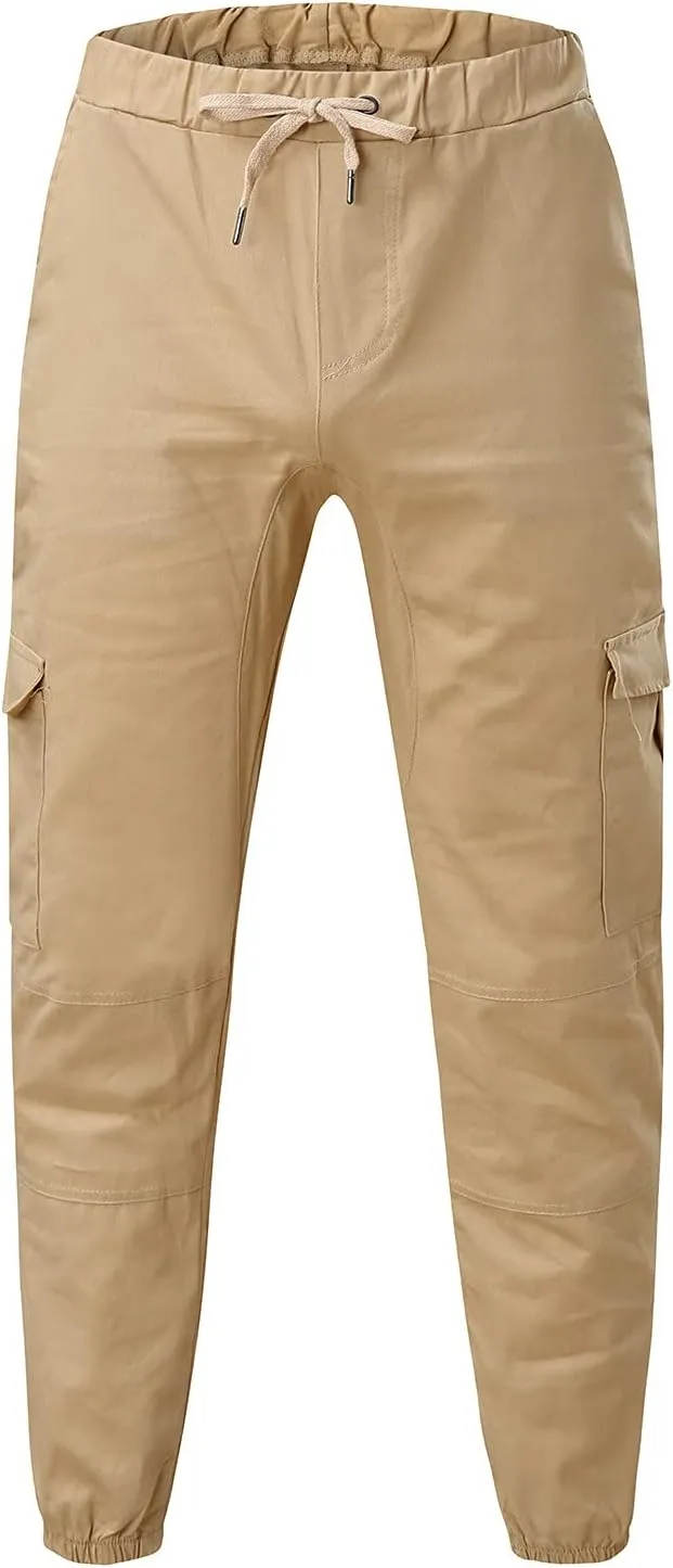 Mens Workout Cargo Sweatpants Mens Cargo Pants Casual Drawstring Athletic Jogger Sports Outdoor Trousers Mens Active