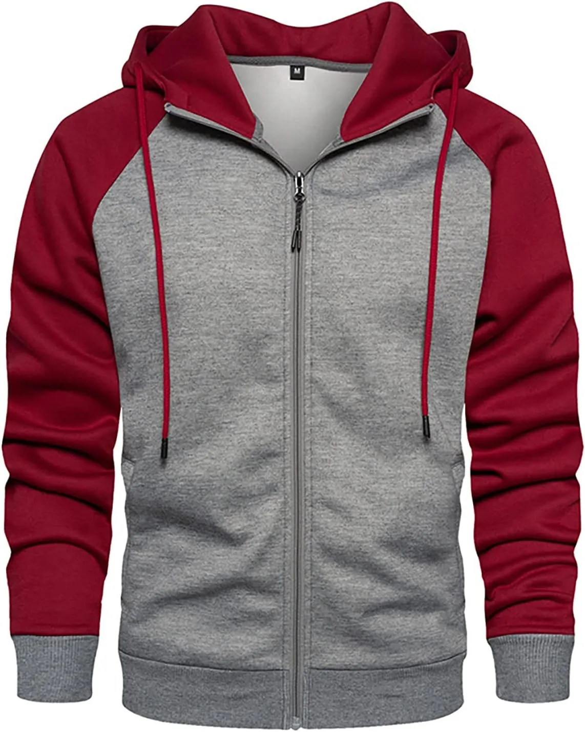 Men's Zip Up Hoodie Casual Camouflage Sports Sweatshirt Long Sleeve Zipper Hooded Jacket Coat