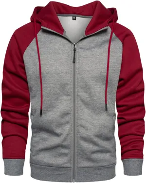Men's Zip Up Hoodie Casual Camouflage Sports Sweatshirt Long Sleeve Zipper Hooded Jacket Coat